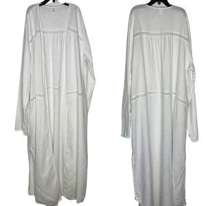 Nordstrom BP Large White Linen Open Front Oversized Longline Cardigan